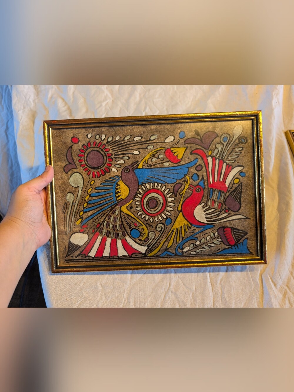 2/60$ Vintage Multicolor Bird Wall Art - Red, Blue, Yellow, Purple, White, Tan